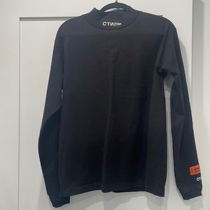 Heron Preston Black High Neck Long Sleeve T Shirt